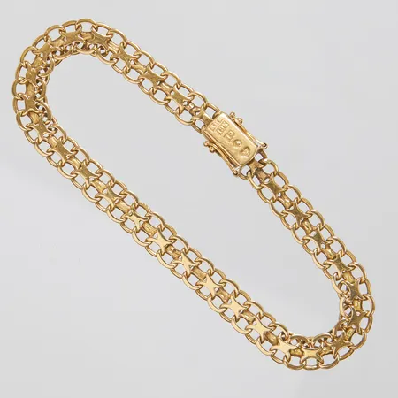 Armband, X-länk, längd: 19,3cm, bredd: 6,7mm, mindre sprickor i länkdelar, 18K Vikt: 11,3 g