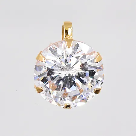 Hänge med vit sten, Ø 8mm, GHA, 18K Vikt: 0,9 g