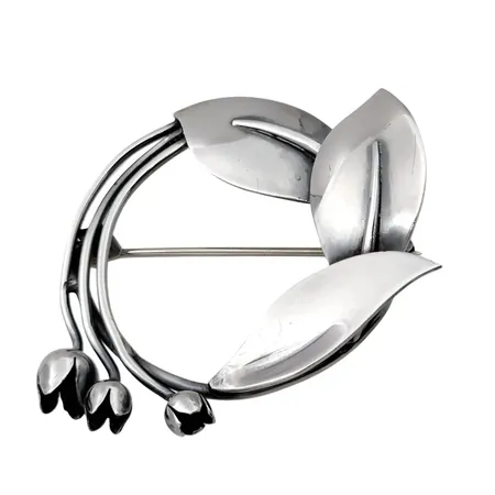 Retro Brosch 1950-tal, silver 925/1000 (sterling), GERTRUD ENGEL för A Michelsen (MIC) Stockholm 1952, 41x 41mm, fint skick Vikt: 8,5 g