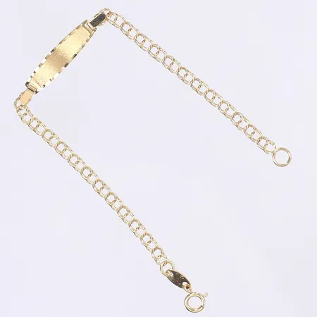 Armband Bismarck med bricka, 13,5cm, bredd 2-4mm, 18K Vikt: 1,4 g