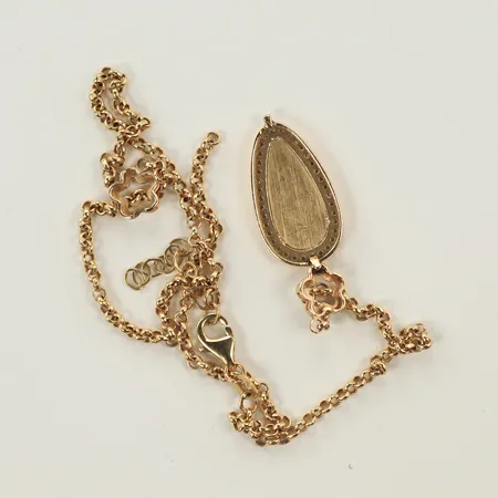 Armlänk med vita stenar, 18 cm, trasig av, 14K  Vikt: 3,6 g