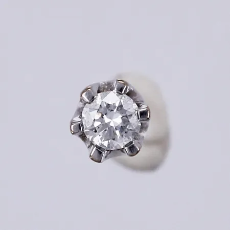 Udda örhänge med diamant ca 1x0,05ct, Ø ca 3mm, vitguld, 18K  Vikt: 0,3 g