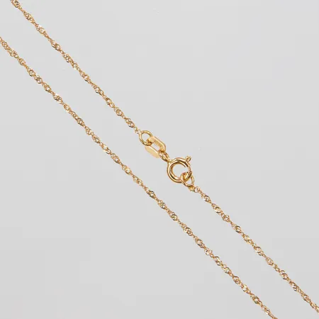 Kedja, Singapore, längd: 42,3cm, bredd: 1mm, GHA, 18K Vikt: 1,2 g