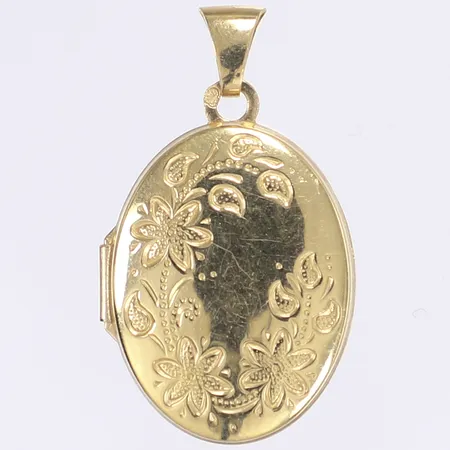 Hänge, medaljong, 28x16mm, 18K Vikt: 2,5 g