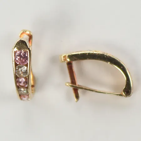 Ett par örhängen med färgstenar, 15x10mm, 14K  Vikt: 1,7 g