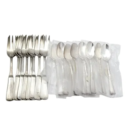 Parti silverbestick, modell Uppsala, 10 + 9 st, 830/1000,  Vikt: 335 g