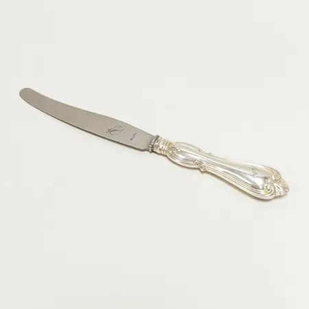 Kniv, längd ca 22cm, Hallbergs, år 1939, blad i rostfritt stål, 830/1000 silver, bruttovikt: 69,6g Vikt: 69,6 g