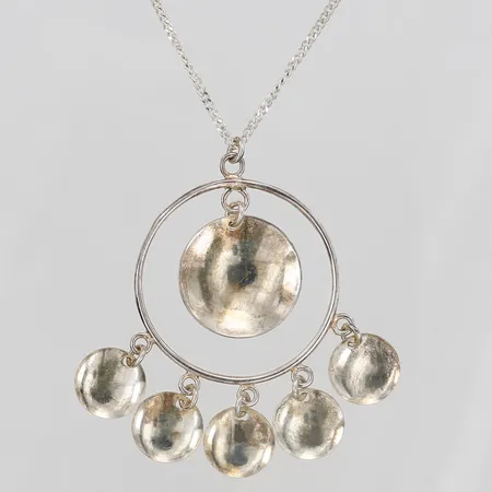 Collier Pansar med hänge, längd: 60cm, hänge, Ø34mm, 50mm, silver Vikt: 11,3 g