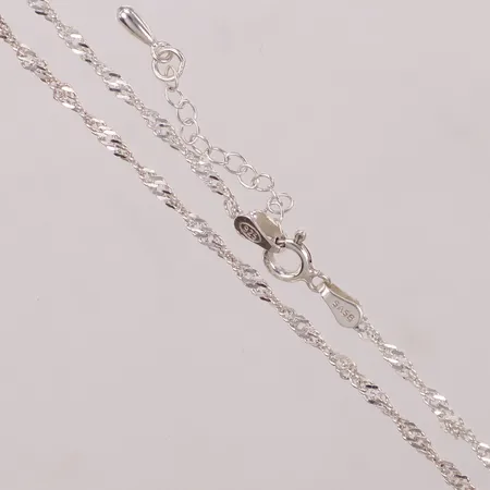 Kedja, Singapore, längd 42cm, Glitter, 925/1000 silver Vikt: 3 g