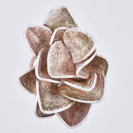 Ring blomma, Giertta år 1969, stl: 178, bredd: ca 5-37mm, höjd: ca 20mm, 830/1000, silver Vikt: 21,2 g