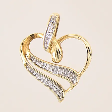 Hänge med diamanter 10 x ca 0,005ct, 9x15mm, GHA, 18K  Vikt: 1,1 g