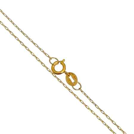 Halskedja Ankarlänk, 18K guld, mycket tunn modell, längd 45,5 cm, bredd 0,3 mm, fint skick Vikt: 0,5 g