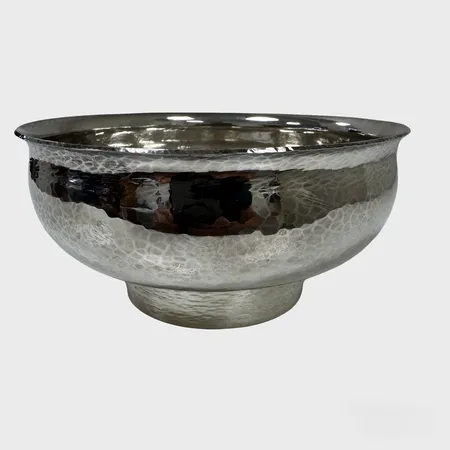 Skål, hamrad dekor, Borgila, 16,8mm, gravyr, 925/1000 silver, 545,9g.