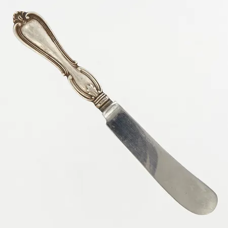 Smörkniv med blad i stål, ca 16,5cm, fyllt skaft, 830/1000 Silver Vikt: 44,9 g