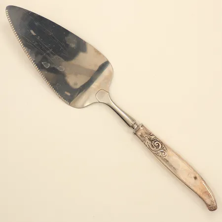 Tårtspade, Norskt Mönster, ca 25cm, buckligt skaft, stålblad, 830/1000 silver, bruttovikt: 84,9 Vikt: 84,9 g