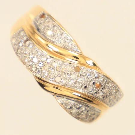 Ring, diamanter ca 40xca0,01ct, stl 19¼, GHA, saknar diamanter, 18K Vikt: 2,9 g