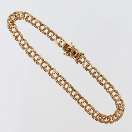 Armband Bismarck, längd 19,5cm, bredd 5,3mm, 18K.  Vikt: 10,2 g