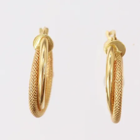 Ett par örhängen, creoler, Ø14mm, ihåligt, 18K.  Vikt: 2,7 g