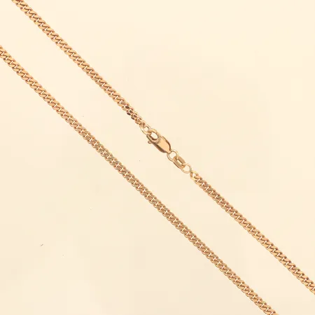 Kedja Pansar, längd 48cm, bredd 2,74mm, förgyllt, Guldfynd, 925/1000 silver Vikt: 10 g
