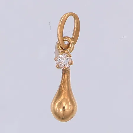 Hänge, vit sten, 14mm, 18K Vikt: 0,3 g