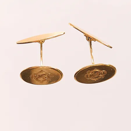 Manschettknappar, 17x12mm, monogramgravyr, 18K, 6,9g.