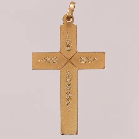 Hänge "kors", dekor, 44x27mm, 18K 6,1g.