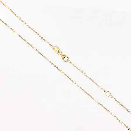 Kedja, Ankar, 41,5/45cm, bredd 1mm, GHA, 18K.  Vikt: 1,6 g