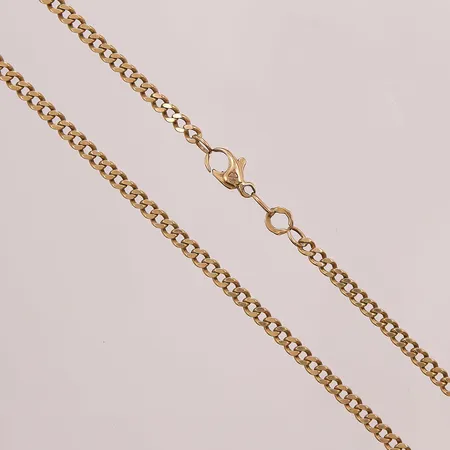 Kedja pansar, 52cm, bredd:3mm, slitet/defekt lås, 18K 20,2g.
