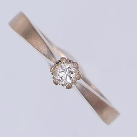 Ring, diamant ca0,08ct, stl 15¼, Guldsmeders inköp år 1980, 18K Vikt: 2,5 g