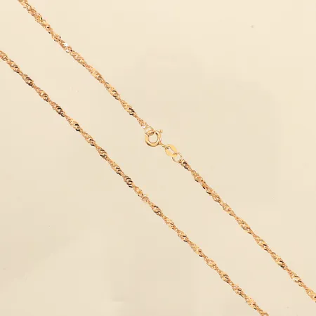 Kedja Singapore, längd 45cm, bredd 1,5mm, Guldfynd, 18K  Vikt: 3,4 g