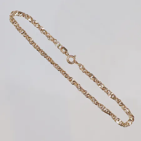 Armband Singapore 18,5cm bredd ca 2mm, GHA 18K Vikt: 3 g