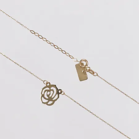 Collier, Ankar, 44,5-47,5cm, hängdel 12mm, 14K  Vikt: 1,4 g