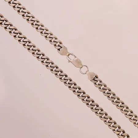 Kedja pansar, 50cm, bredd:7mm, 925/1000 Silver 63,1g.