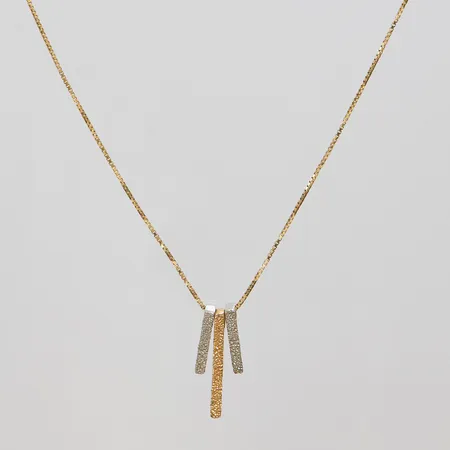 Kedja Venezia, längd ca 41cm, bredd 0,7mm, ojämnheter på länk, hänge, längd ca 14-20mm, bredd 21mm, tvåfärgad, 18K Vikt: 3,5 g