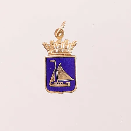 Hänge, emalj, 20mm, 18K, 1,8g.