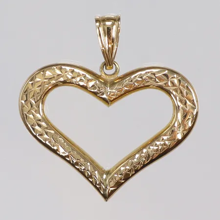 Hänge hjärta mönstrat 25x25mm inklusive hängöglan 18K Vikt: 1,3 g