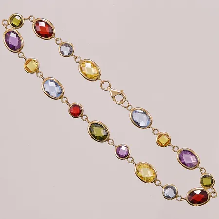 Armband, 19,5cm, bredd:6mm, kubisk zirkonia, 18K 6,9g.