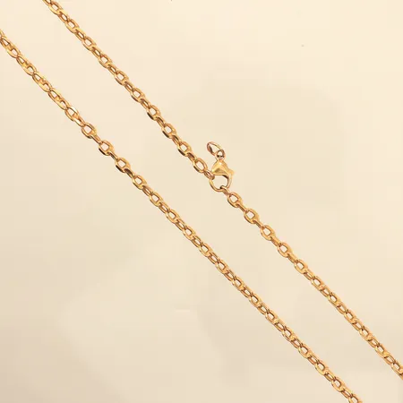 Kedja Ankar, längd ca 60,5cm, bredd 3mm, defekt, gått av, 18K Vikt: 32,2 g