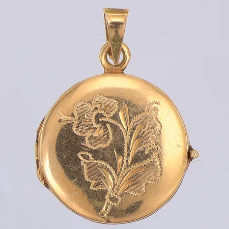 Hänge/medaljong, 30mm, importstämpel, 18K Vikt: 4,7 g