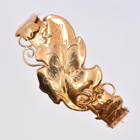 Armring, Ø65 mm, öppningsbar, bredd 9-32 mm, ask medföljer, 18K. Vikt: 16,5 g