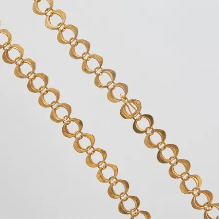 Collier, längd ca 39cm, bredd 12mm, Theresia Hvorslev, Alton, Falköping, år 1972, 18K Vikt: 33,5 g
