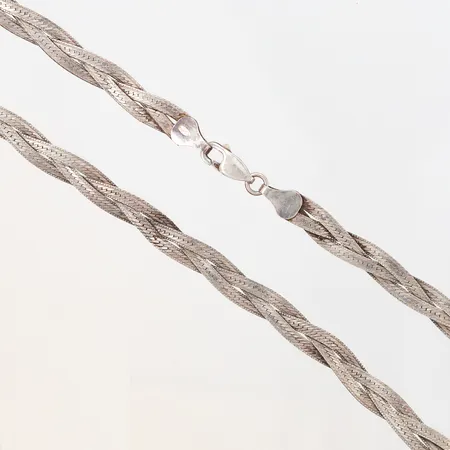 Collier flätad, 42,5cm, bredd: 7mm, silver 925/1000 Vikt: 12,4 g