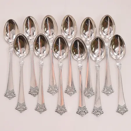 12 Kaffeskedar, 11,5cm, 830/1000 silver, 127,6g.