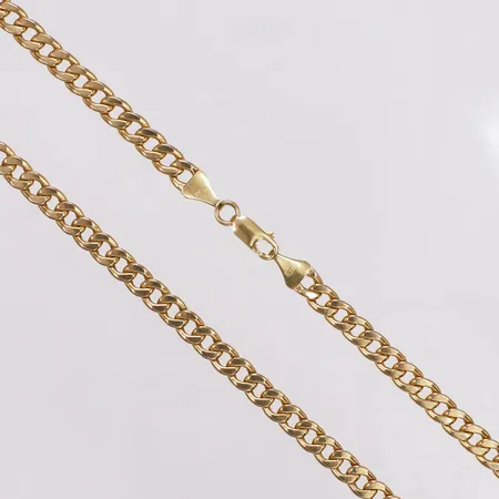 Kedja, Pansar, Guldfynd, 45,5cm, bredd 5,6mm, ihålig, 18K  Vikt: 18,1 g