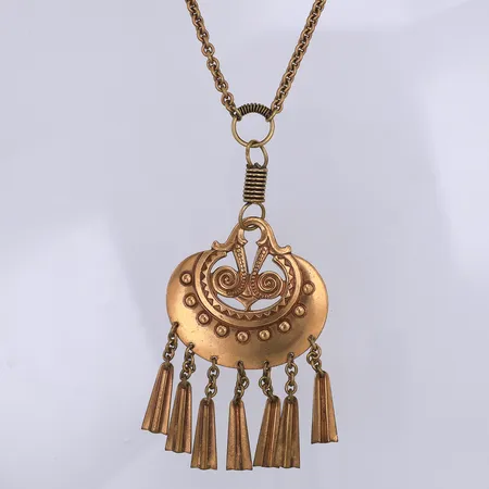 Collier, Kalevala, mångudinnan, ca 78cm, hängdel 120mm, brons