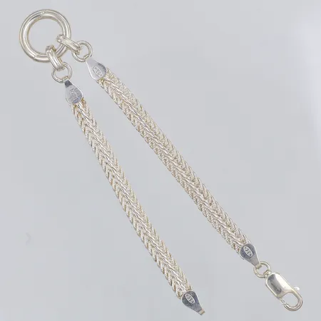 Armband, Rävsvans/ring, 19,2cm, bredd 5-15mm, Guldfynd, 925/1000 silver Vikt: 10,3 g