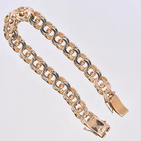 Armband Bismarck, längd 19,5 cm, bredd 10 mm, 18K. Vikt: 32,8 g