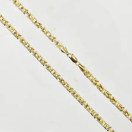 Kedja Kejsarlänk, fyrkantig modell, längd 59 cm, bredd 5 mm, 14K. Vikt: 27,3 g