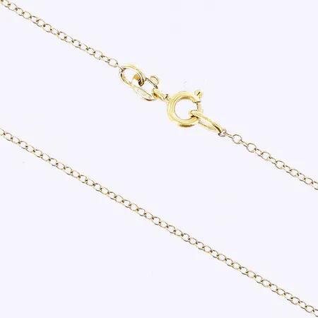Kedja, 35,5cm, bredd 1mm, smärre skevheter, 18K.  Vikt: 1,4 g