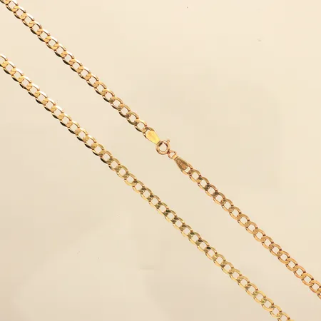 Kedja manglad Pansar, längd 53cm, bredd 4mm, 18K  Vikt: 13 g